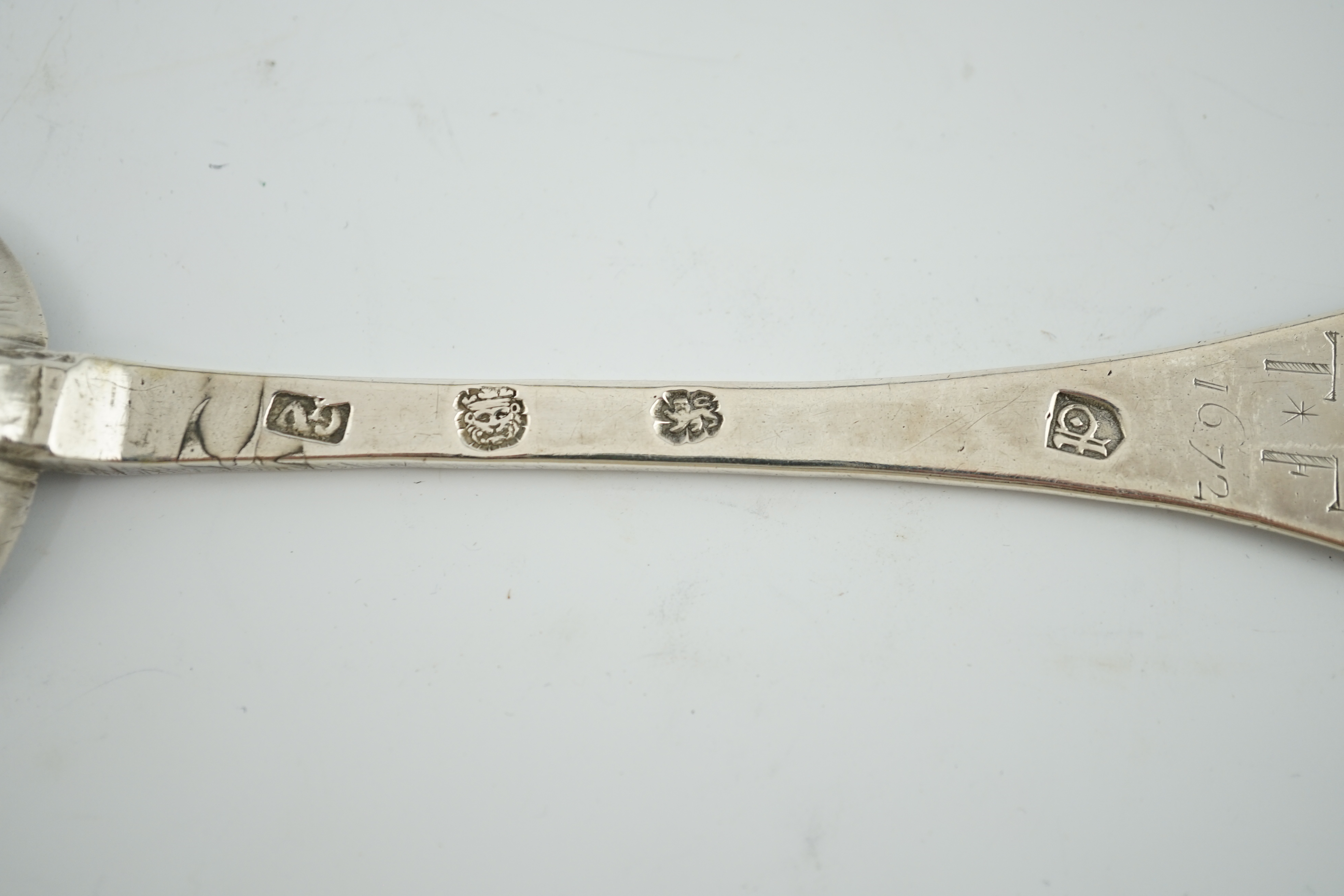 A Charles II silver trefid spoon, maker's mark GV